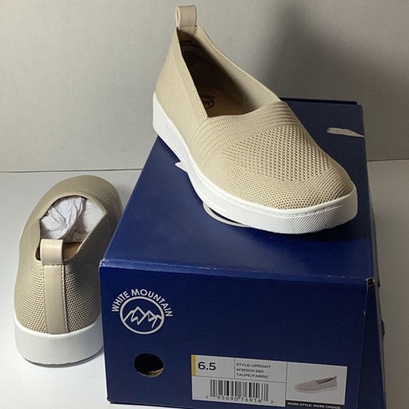 Women's Beige Slip-On Sneakers - Picture 10 of 12